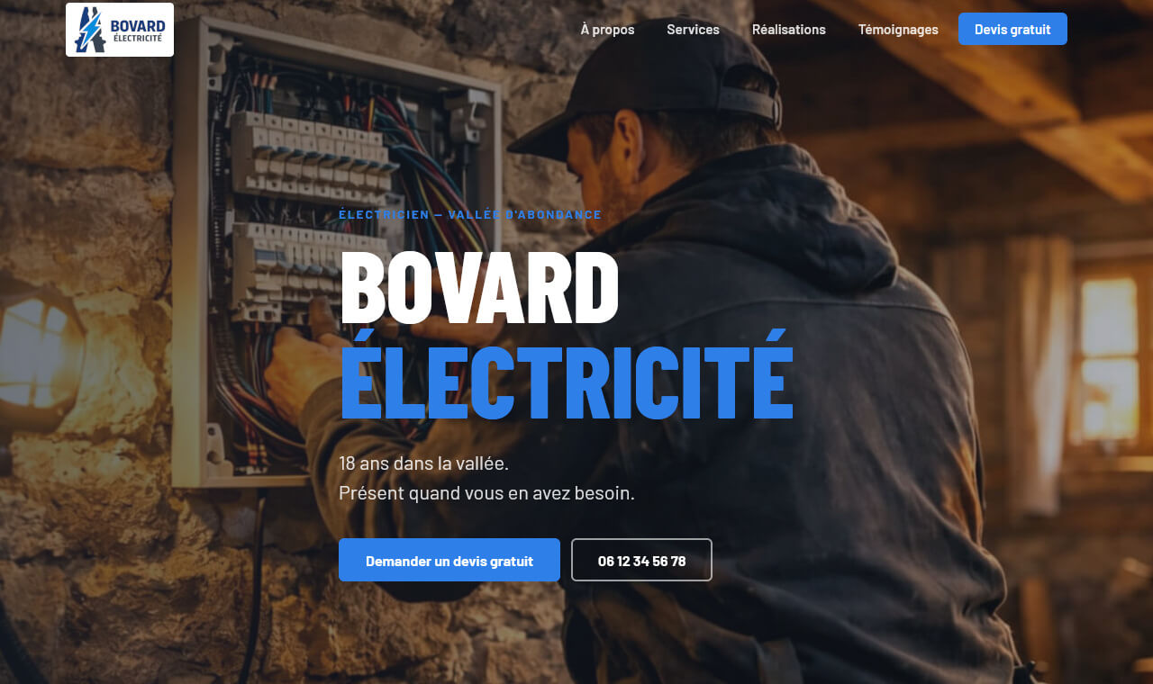 Site vitrine électricien Chablais