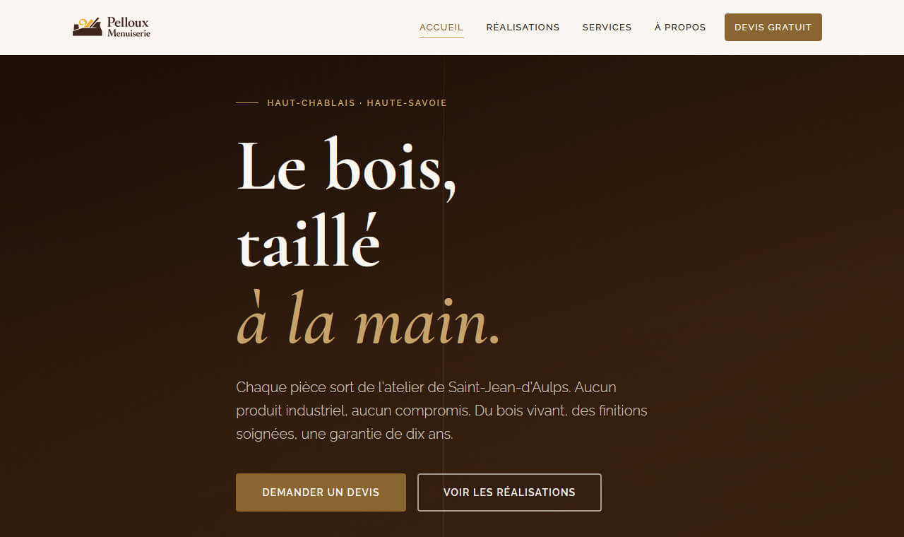 Site vitrine menuisier Vallée d'Aulps