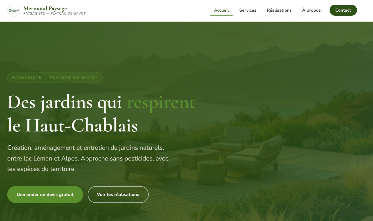 Site vitrine paysagiste Plateau de Gavot